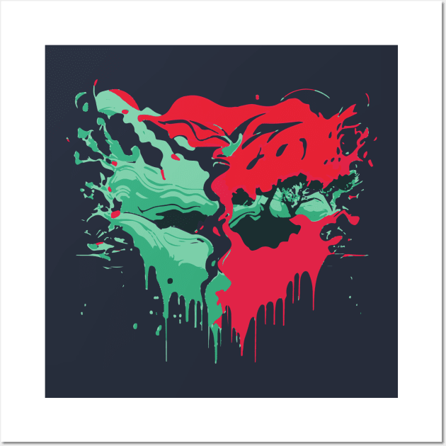 Rorschach Inkblot Watermelon Summer Art Wall Art by Holisticfox